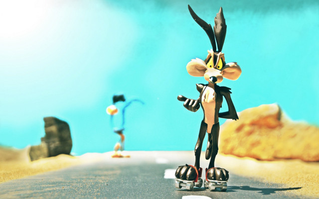 Cartoon skateboarder blonde beach shock free wallpaper for desktop - medium preview image