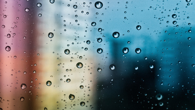 Rainy window city rainbow building free wallpaper for desktop - medium preview image