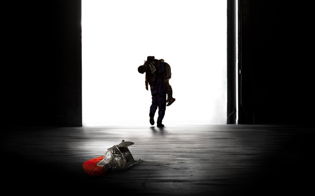 Person walking dark room backpack free wallpaper for desktop - medium preview image