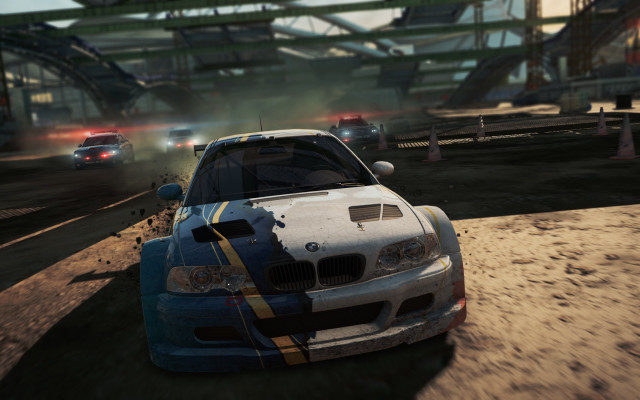 Car bridge building screenshot blurry free wallpaper for desktop - medium preview image