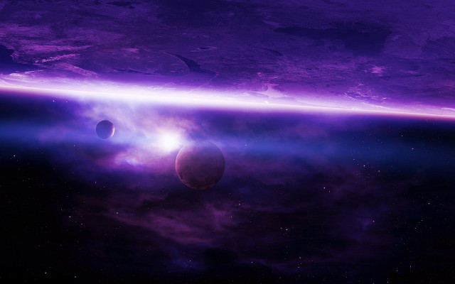 Purple space scene astronaut horizon free wallpaper for desktop - medium preview image