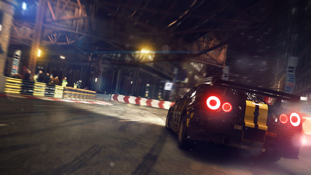 Car night citylights motionblur photorealism free wallpaper for desktop - medium preview image