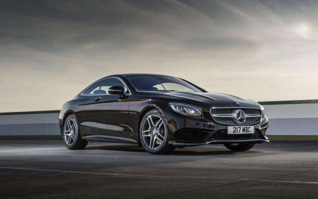 Black mercedes coupe cloudy sky free wallpaper for desktop - medium preview image