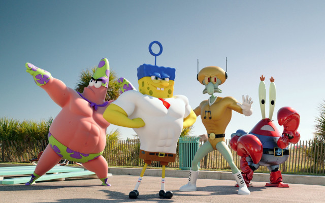 Cartoon characters parking lot fence free wallpaper for desktop - medium preview image