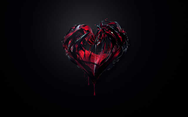 Heart blood dripping gothic dark free wallpaper for desktop - medium preview image