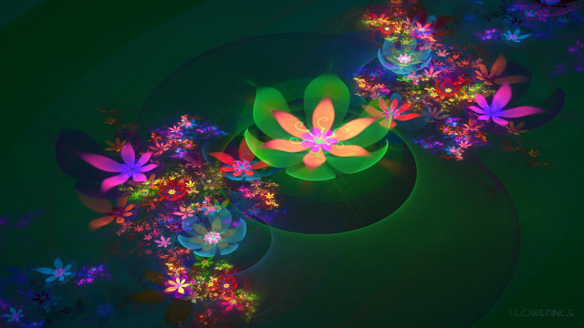 Colorful flower computer generated image free wallpaper for desktop - medium preview image