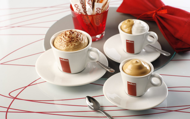 Two coffee cups spoon red free wallpaper for desktop - medium preview image
