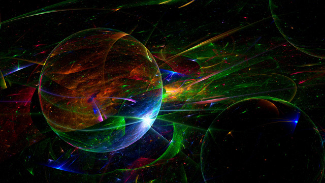 Multicolored sphere space art aurora free wallpaper for desktop - medium preview image