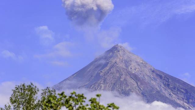 Mountain smoke cloud tree beach free wallpaper for desktop - medium preview image