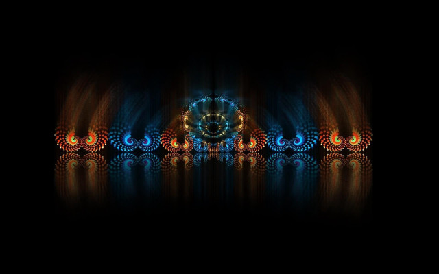 Colorful abstract clock lights reflection free wallpaper for desktop - medium preview image