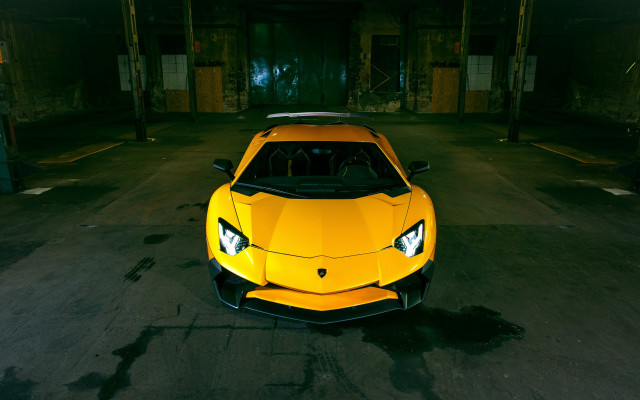 Yellow sports car hood up #3 free wallpaper for desktop - medium preview image
