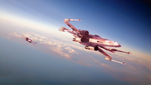 Fighter jets clouds landscape sunset free wallpaper for desktop - medium preview image