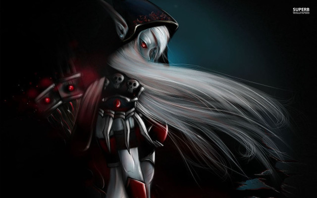 Woman long white hair helmet #2 free wallpaper for desktop - medium preview image