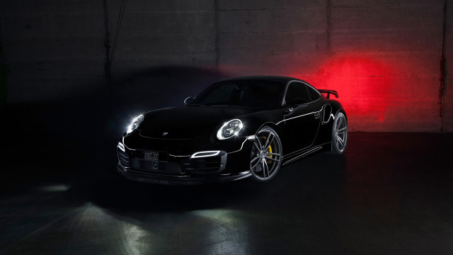 Black porsche dark garage red free wallpaper for desktop - medium preview image