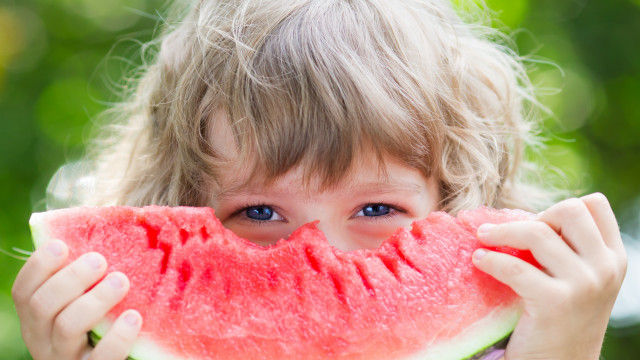 Little girl watermelon smile summer free wallpaper for desktop - medium preview image