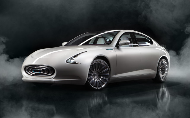 Silver car foggy smoke digital free wallpaper for desktop - medium preview image