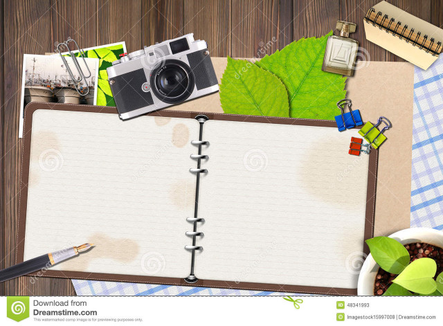 Notebook camera pen wooden table free wallpaper for desktop - medium preview image