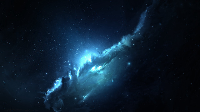 Space colorful stars blue light free wallpaper for desktop - medium preview image