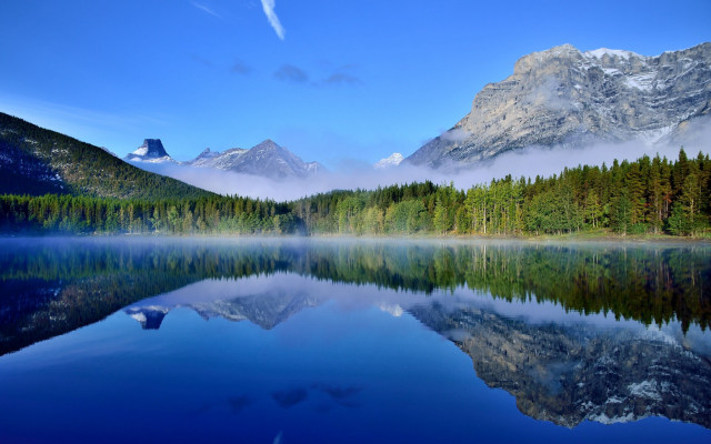 Mountain range reflection lake forest #10 free wallpaper for desktop - medium preview image