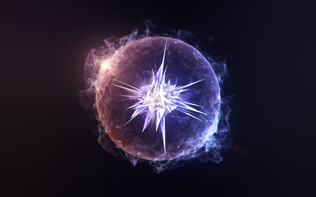 Purple sphere star blue background free wallpaper for desktop - medium preview image