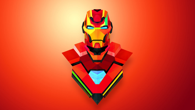 Robot stylized red yellow glowing free wallpaper for desktop - medium preview image