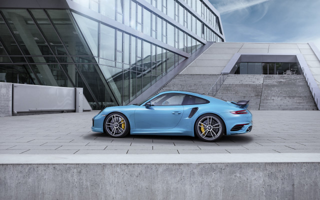 Blue porsche sports car glass free wallpaper for desktop - medium preview image