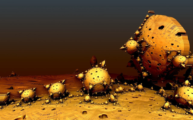 Strange desert object holes fractals free wallpaper for desktop - medium preview image