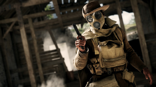 Gas mask man building smoke free wallpaper for desktop - medium preview image