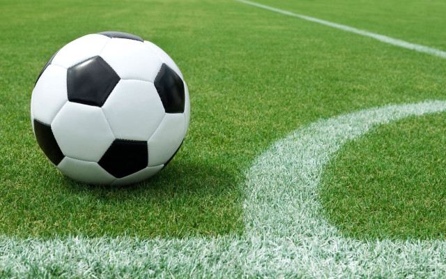 Soccer ball soccer field grass free wallpaper for desktop - medium preview image