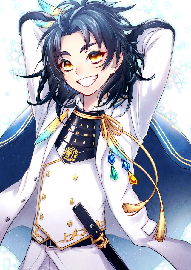 Anime character sword white shirt free wallpaper for mobile - medium preview image