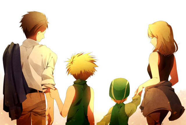 Family three standing white background free wallpaper for desktop - medium preview image