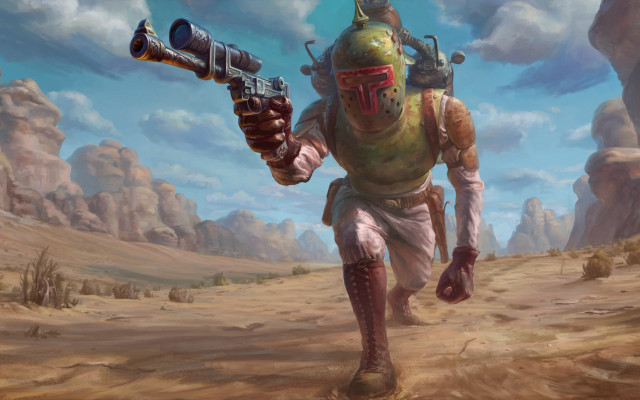 Desert male helmet gun sky free wallpaper for desktop - medium preview image