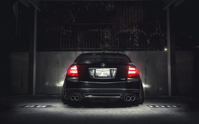 Black car parking lot night #2 free wallpaper for desktop - medium preview image