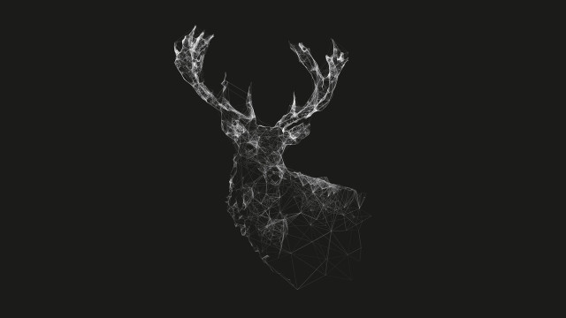 Deer lines antlers dark ai free wallpaper for desktop - medium preview image