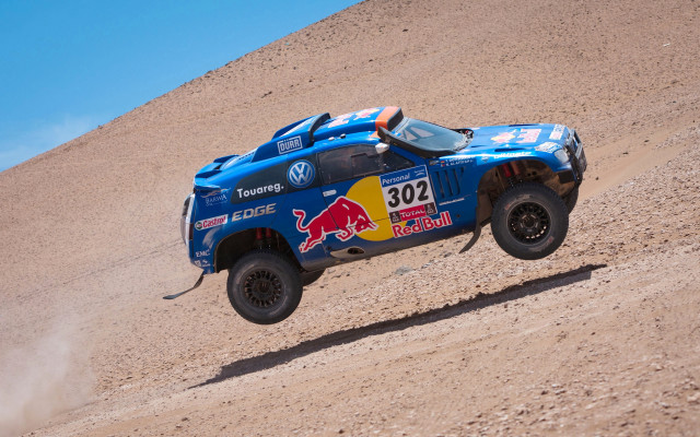 Blue truck red bull desert #2 free wallpaper for desktop - medium preview image