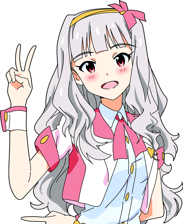 White haired girl peace sign free wallpaper for mobile - medium preview image