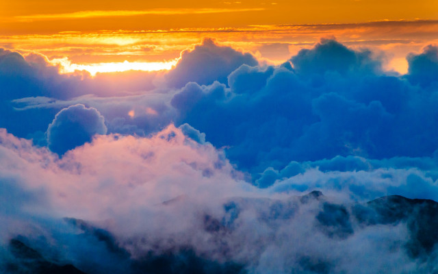 Sunset mountain range clouds plane free wallpaper for desktop - medium preview image