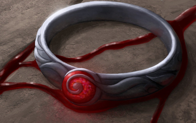 Red white ring swirled embellished free wallpaper for desktop - medium preview image