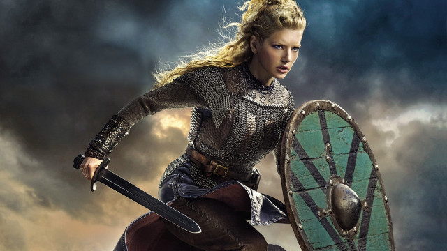 Armor woman sword shield cloudy free wallpaper for desktop - medium preview image