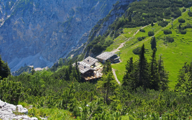 Mountain house valley trees zenith free wallpaper for desktop - medium preview image