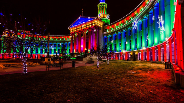 Night cityscape tower lights urban free wallpaper for desktop - medium preview image