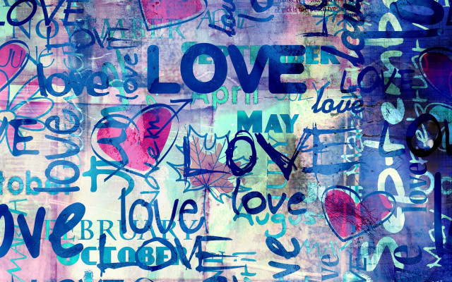 Graffiti love heart multiple girls free wallpaper for desktop - medium preview image