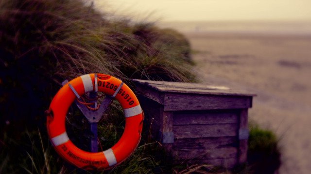 Life preserver beach grass tilt free wallpaper for desktop - medium preview image