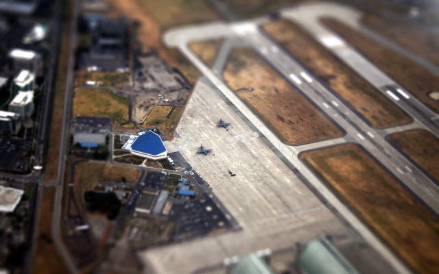 Aerial airport blue tarmac planes free wallpaper for desktop - medium preview image