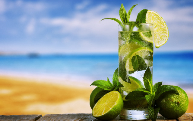 Limeade mint limes beach ocean free wallpaper for desktop - medium preview image