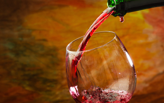 Wine glass red wine pouring free wallpaper for desktop - medium preview image