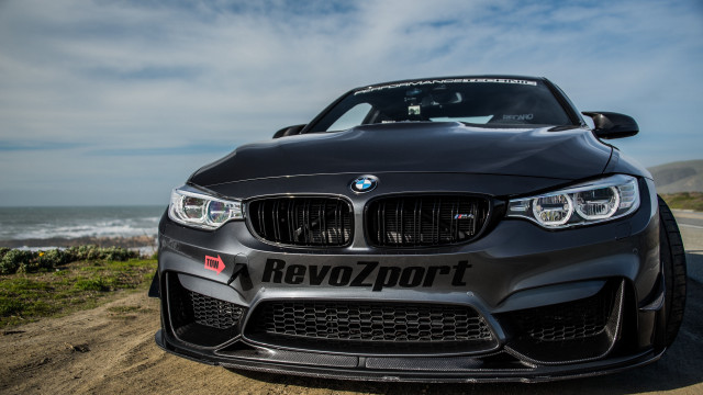 Black bmw car beach ocean free wallpaper for desktop - medium preview image