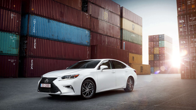 White car shipping containers parking free wallpaper for desktop - medium preview image