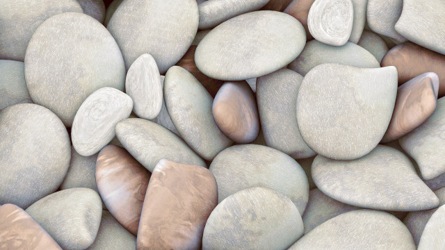 Rocks tabletop white background photorealism free wallpaper for desktop - medium preview image