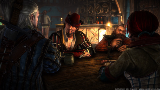 Fantasy group sitting table fireplace free wallpaper for desktop - medium preview image